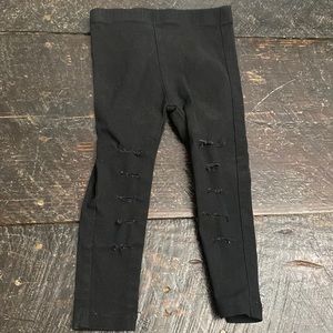 Distressed Black Jean Leggings
